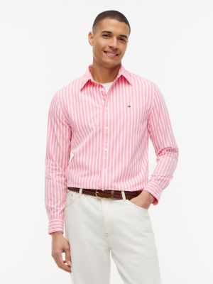 Regular Fit Striped Shirt, Doll Pink/White Stripe