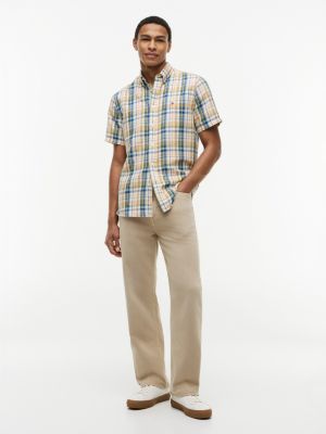 Мужские рубашки Tommy Hilfiger Classic Fit Cotton-Linen Madras Shirt — фото 2