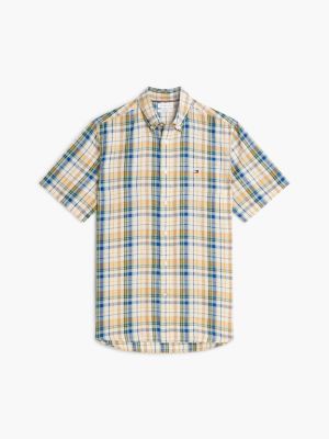 Мужские рубашки Tommy Hilfiger Classic Fit Cotton-Linen Madras Shirt — фото 5
