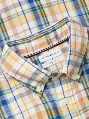 Мужские рубашки Tommy Hilfiger Classic Fit Cotton-Linen Madras Shirt — фото 6