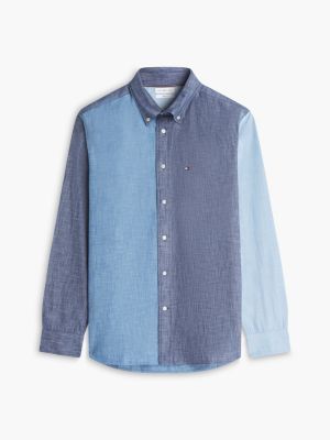 Мужские рубашки Tommy Hilfiger Classic Fit Colorblock Chambray Shirt — фото 5