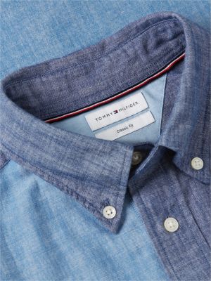 Мужские рубашки Tommy Hilfiger Classic Fit Colorblock Chambray Shirt — фото 6