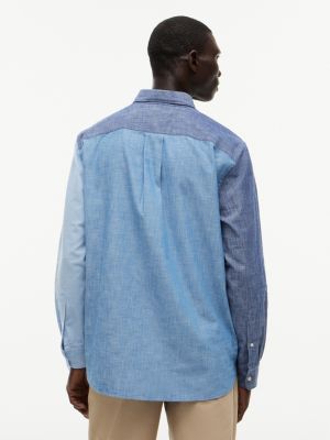 Мужские рубашки Tommy Hilfiger Classic Fit Colorblock Chambray Shirt — фото 4
