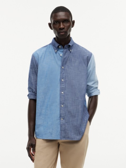 Мужские рубашки Tommy Hilfiger Classic Fit Colorblock Chambray Shirt