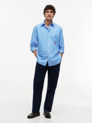 Мужские рубашки Tommy Hilfiger Relaxed Fit Mixed-Stripe Shirt — фото 2