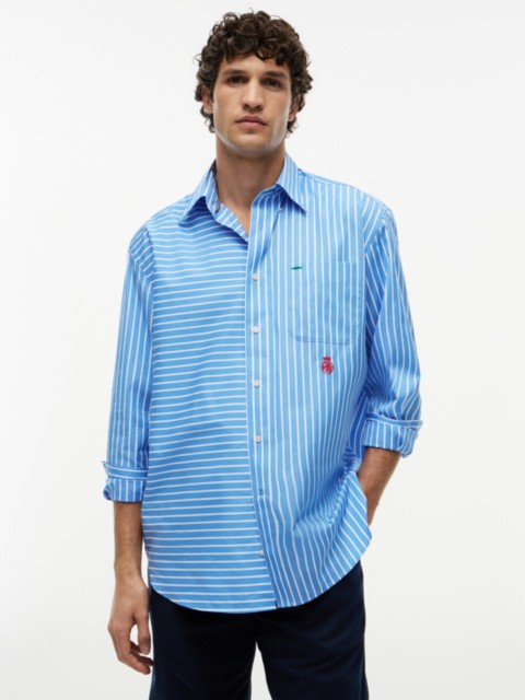 Мужские рубашки Tommy Hilfiger Relaxed Fit Mixed-Stripe Shirt