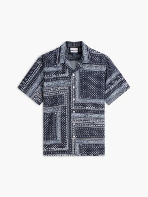 Мужские рубашки Tommy Hilfiger Classic Fit Bandana Patchwork Camp Shirt — фото 5