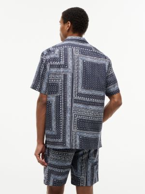 Мужские рубашки Tommy Hilfiger Classic Fit Bandana Patchwork Camp Shirt — фото 4
