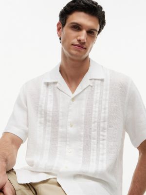 Мужские рубашки Tommy Hilfiger Classic Fit Linen Mesh Shirt — фото 3