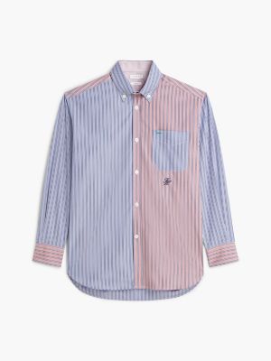 Мужская рубашка Tommy Hilfiger Relaxed Fit Mixed-Stripe, цвет: Синий разноцветный полосатый — фото 5