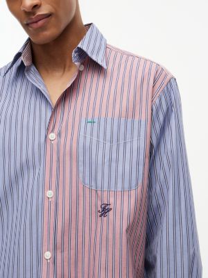 Мужская рубашка Tommy Hilfiger Relaxed Fit Mixed-Stripe, цвет: Синий разноцветный полосатый — фото 3