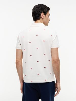 Мужские топы Tommy Hilfiger Regular Fit Allover Flag Logo Pique Polo — фото 4