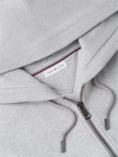Embroidered Wavy Flag Logo Zip Hoodie — Light Grey Heather 6