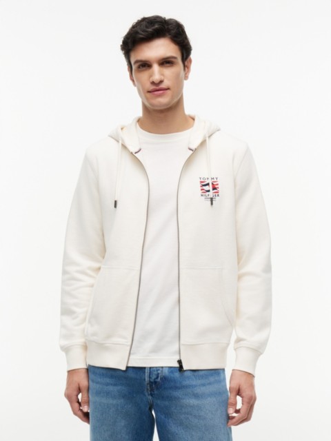 Мужские худи Tommy Hilfiger Embroidered Wavy Flag Logo Zip