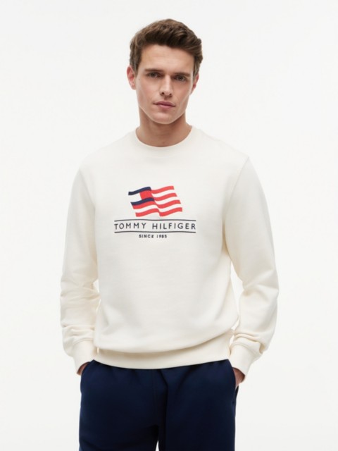 Мужские худи Tommy Hilfiger Wavy Flag Logo Crewneck Sweatshirt