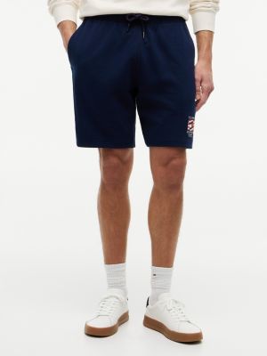 Regular Fit Wavy Flag Logo Sweatshort, Carbon Navy