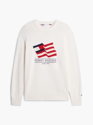 Мужские свитеры Tommy Hilfiger Relaxed Wavy Flag Logo Crewneck Sweater — фото 5