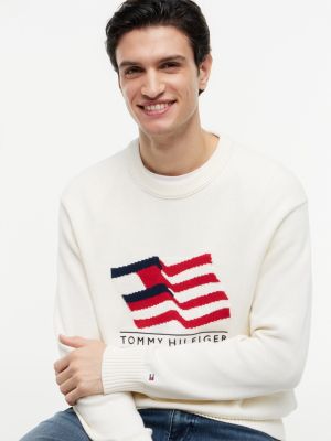 Мужские свитеры Tommy Hilfiger Relaxed Wavy Flag Logo Crewneck Sweater — фото 3