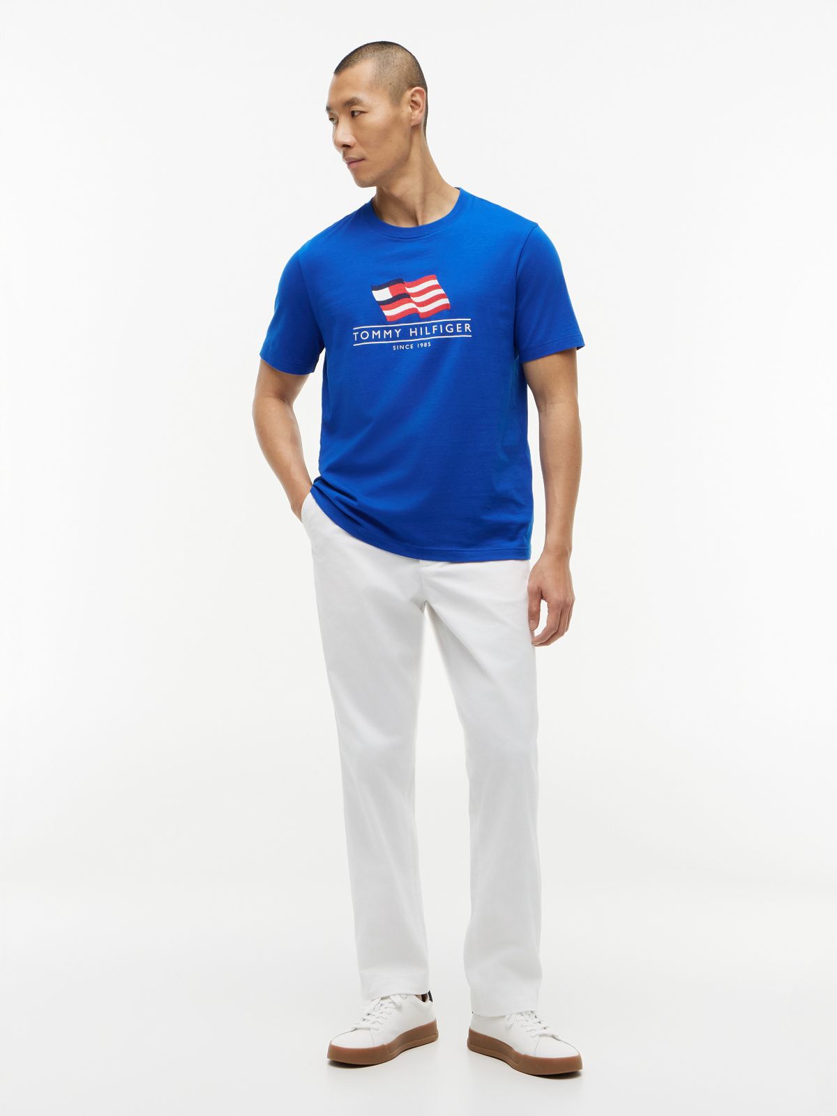 Wavy Flag Logo T-Shirt — Regal Blue