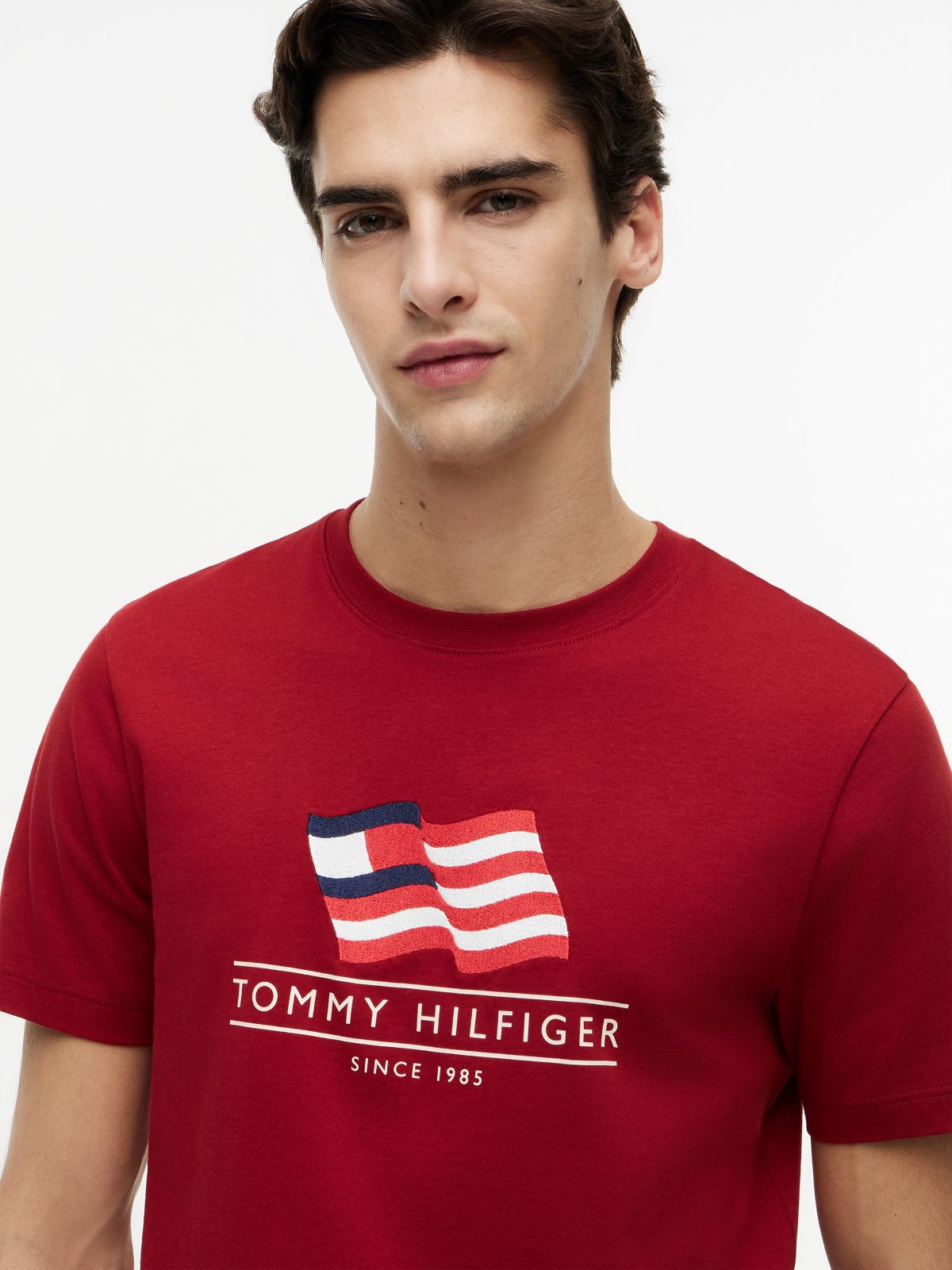 Wavy Flag Logo T-Shirt — Regatta Red