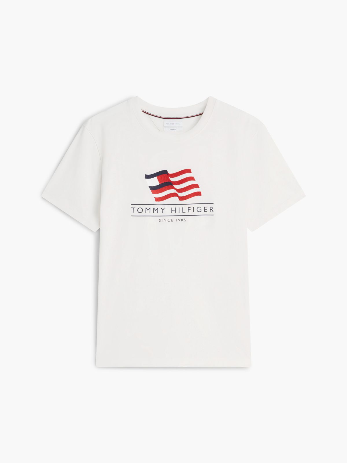 Wavy Flag Logo T-Shirt — Ivory Petal