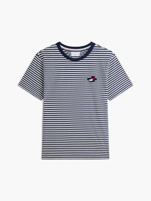 Мужские футболки Tommy Hilfiger Wavy Flag Patch Striped T-Shirt — фото 5