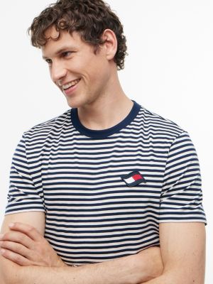 Мужские футболки Tommy Hilfiger Wavy Flag Patch Striped T-Shirt — фото 3
