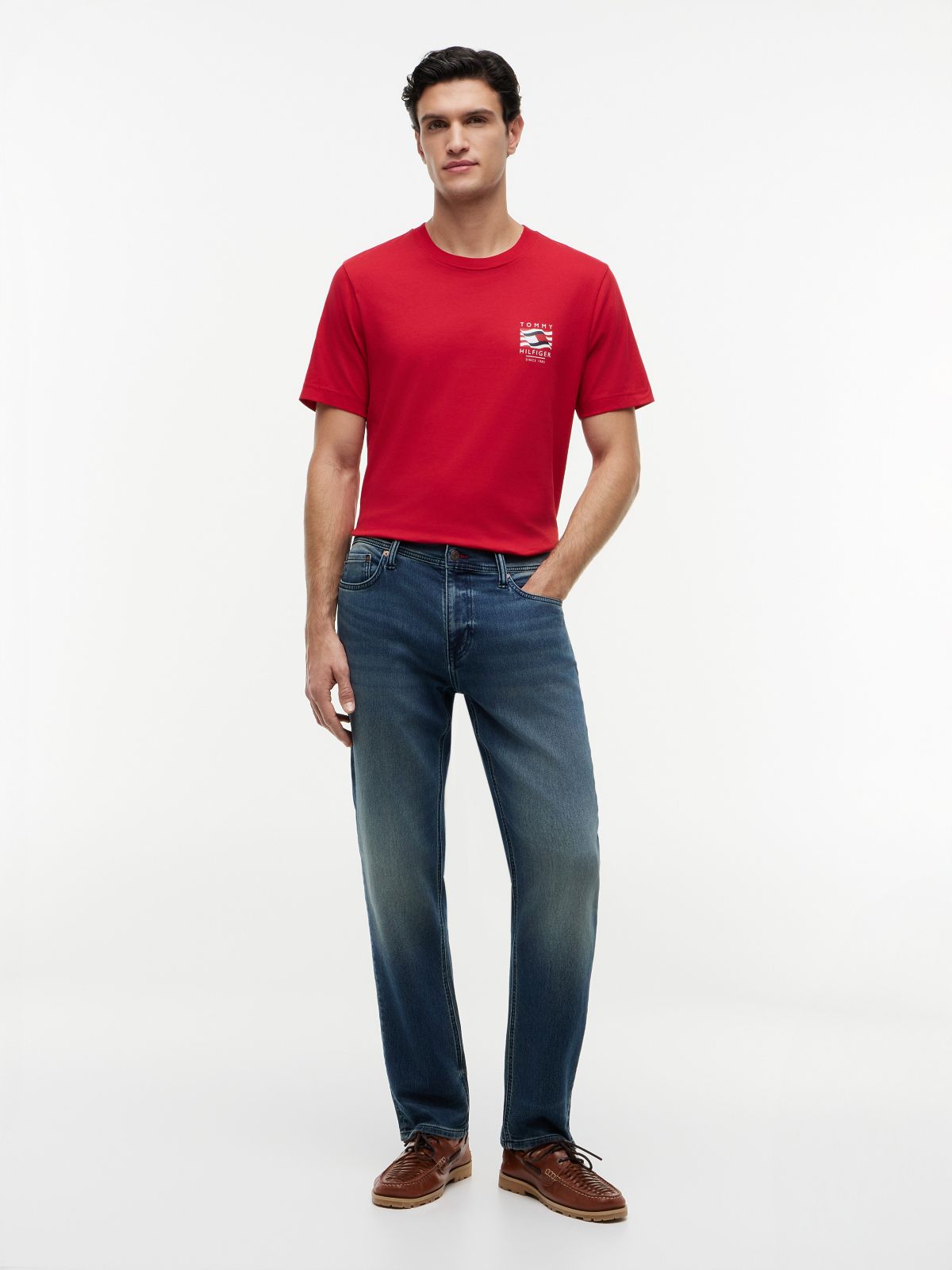Box Flag Logo T-Shirt — Medium Red