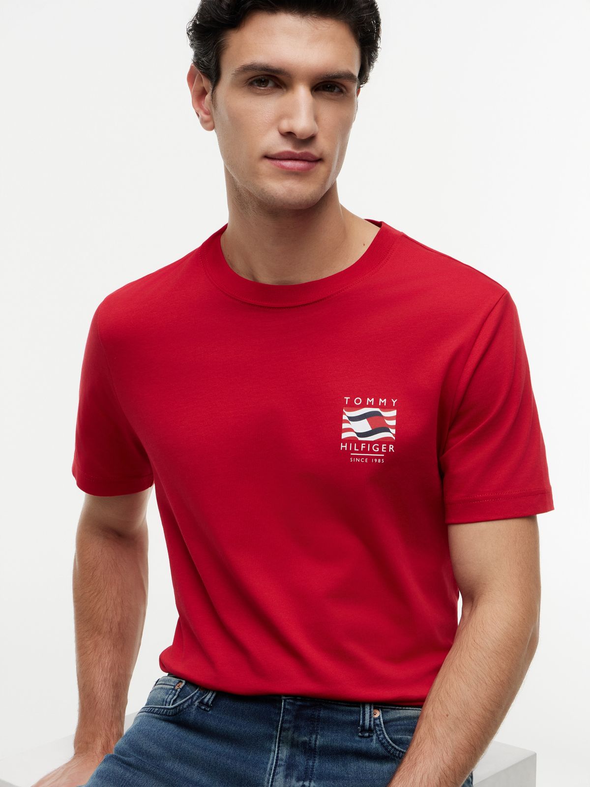 Box Flag Logo T-Shirt — Medium Red