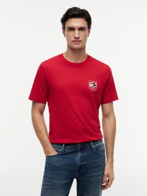 Box Flag Logo T-Shirt, Medium Red