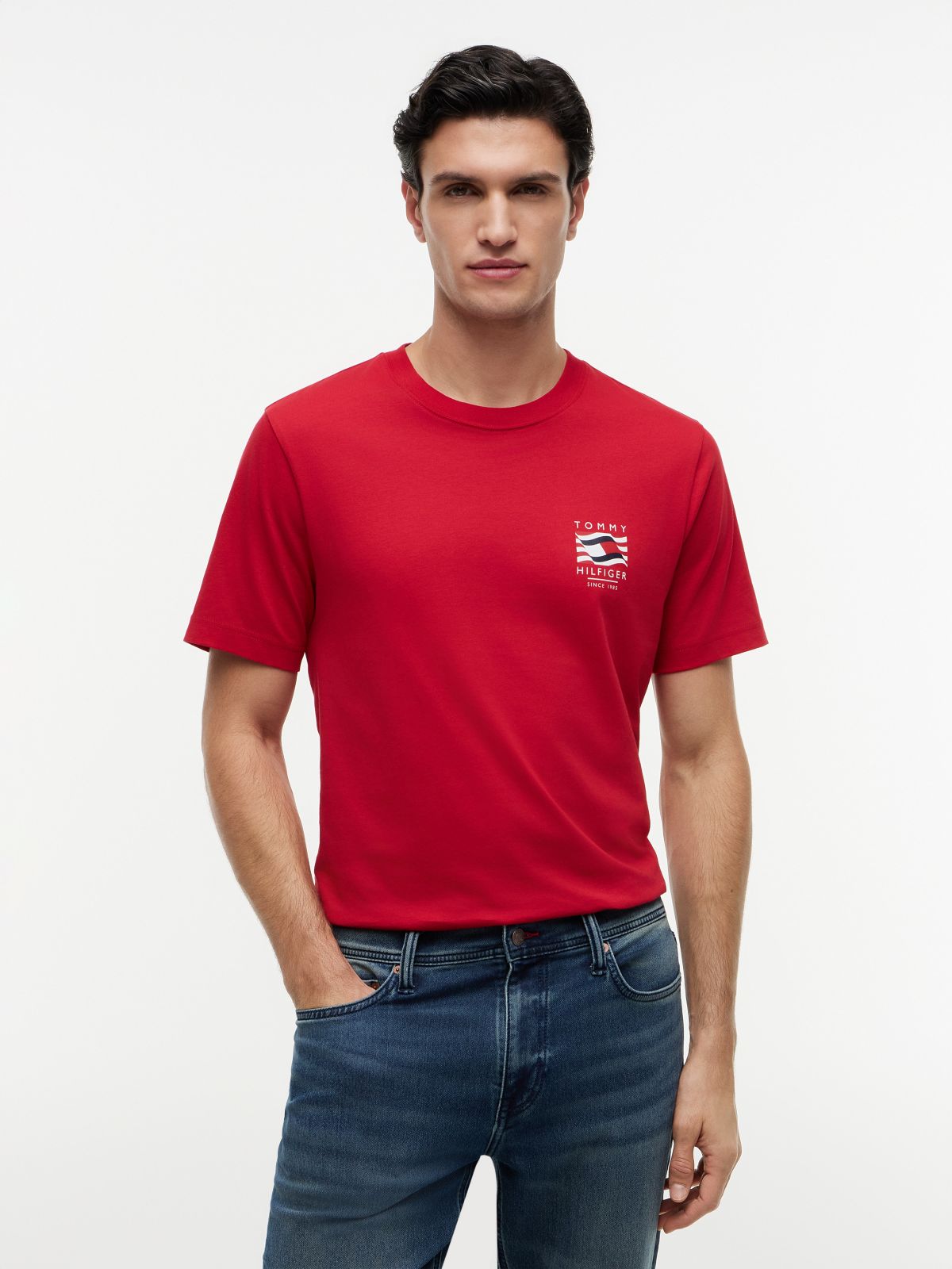 Box Flag Logo T-Shirt — Medium Red