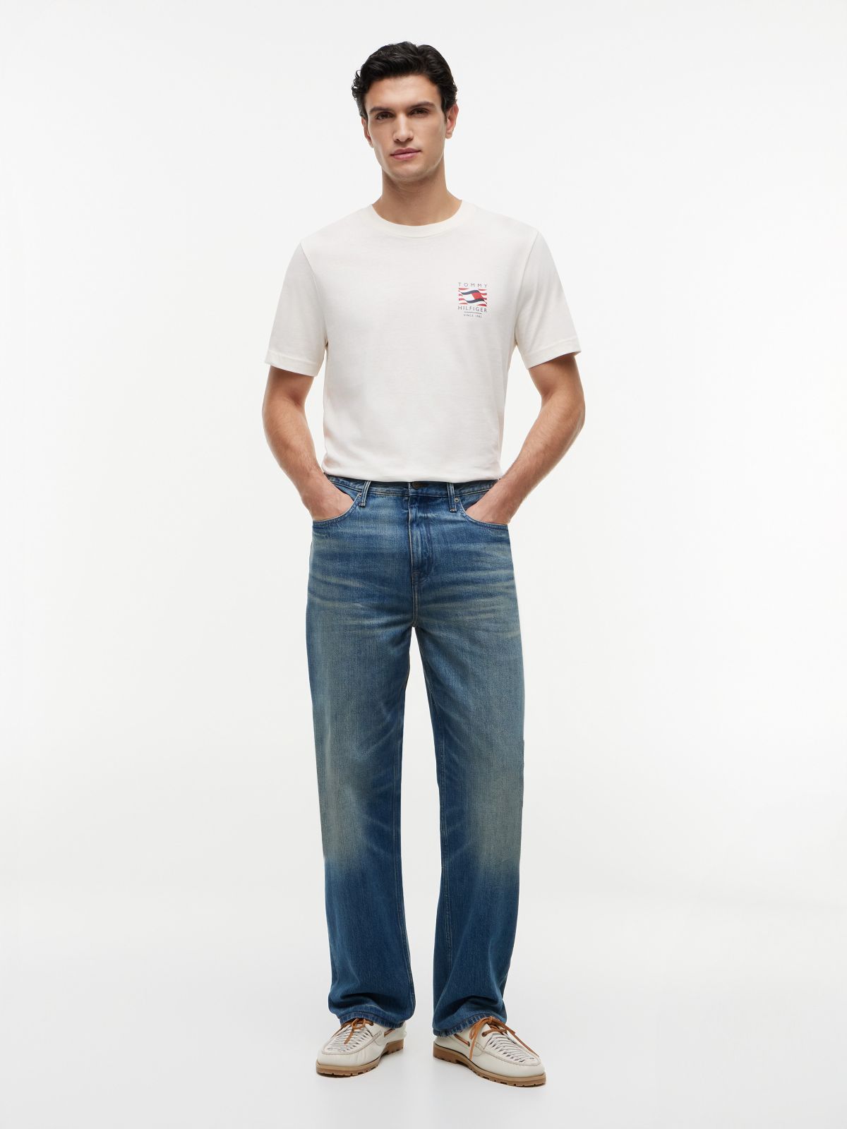 Box Flag Logo T-Shirt — Ivory Petal