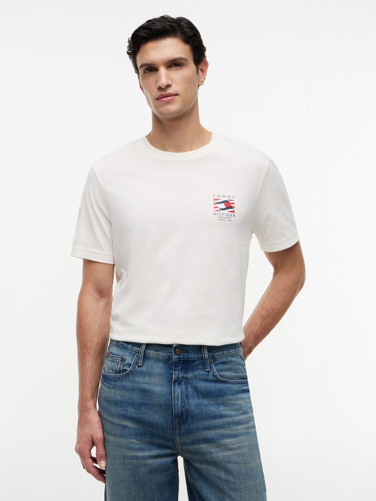 Box Flag Logo T-Shirt — Ivory Petal