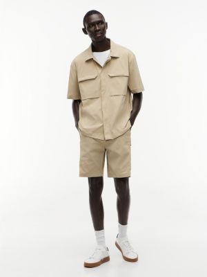 Мужская рубашка Tommy Hilfiger Relaxed Fit Utility Tech, цвет: Хаки — фото 2