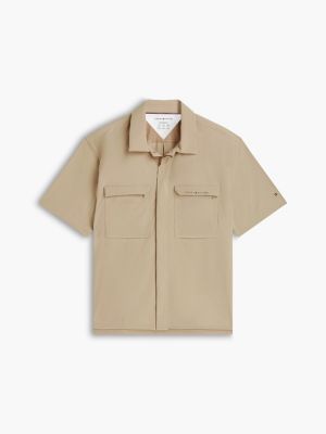 Мужская рубашка Tommy Hilfiger Relaxed Fit Utility Tech, цвет: Хаки — фото 5