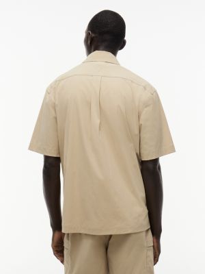 Мужская рубашка Tommy Hilfiger Relaxed Fit Utility Tech, цвет: Хаки — фото 4