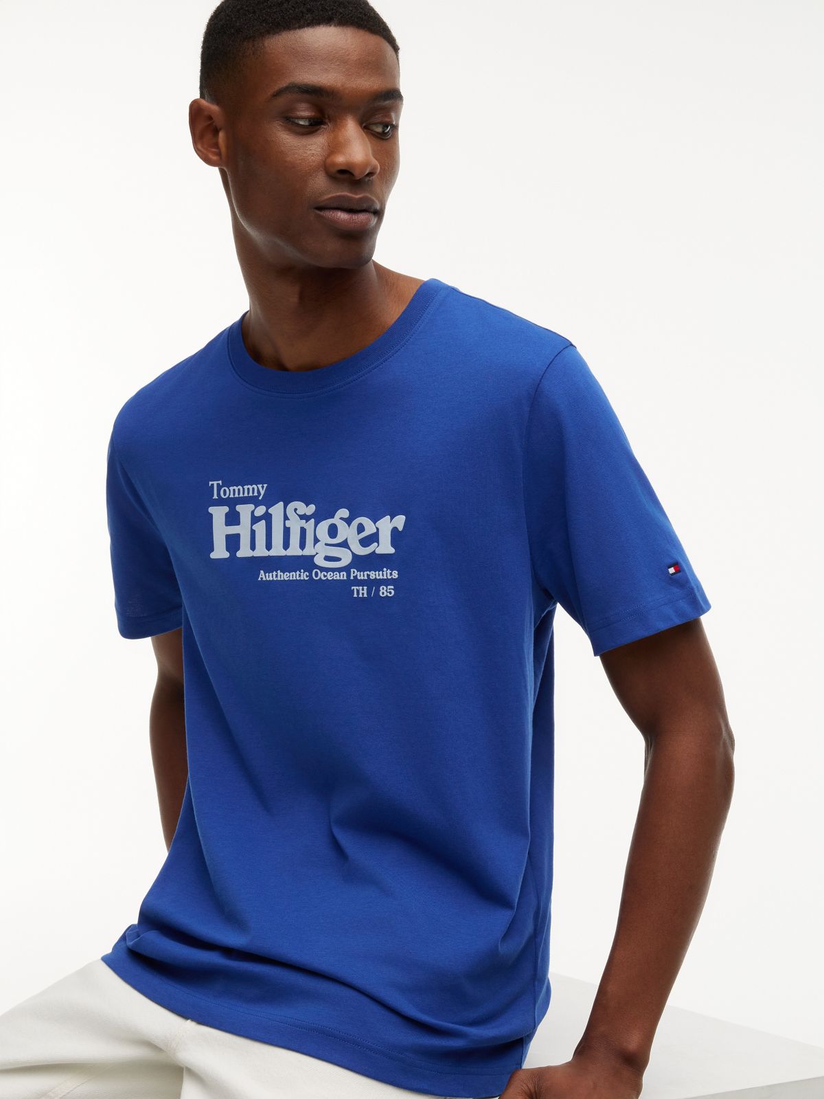 Nautical Hilfiger Logo T-Shirt — Pigment Blue