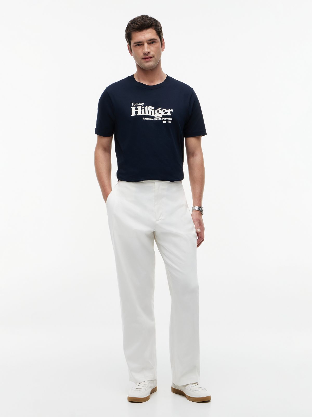 Nautical Hilfiger Logo T-Shirt — Navy