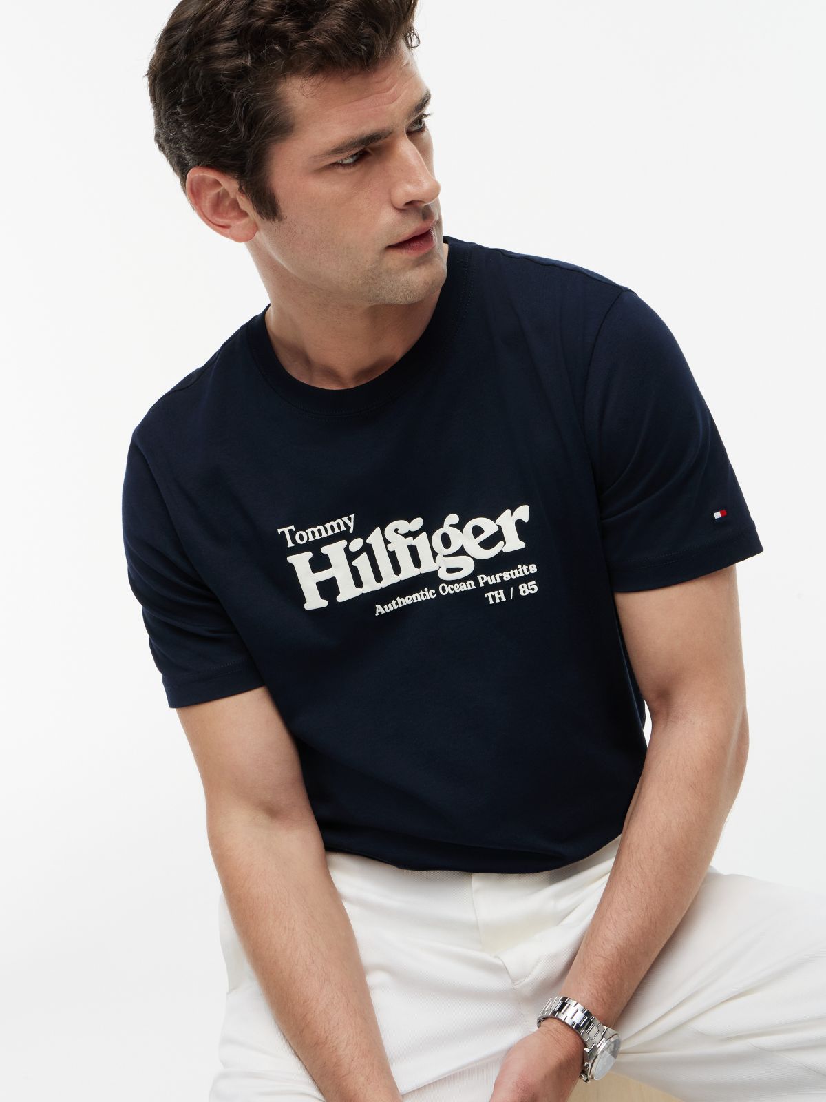 Nautical Hilfiger Logo T-Shirt — Navy