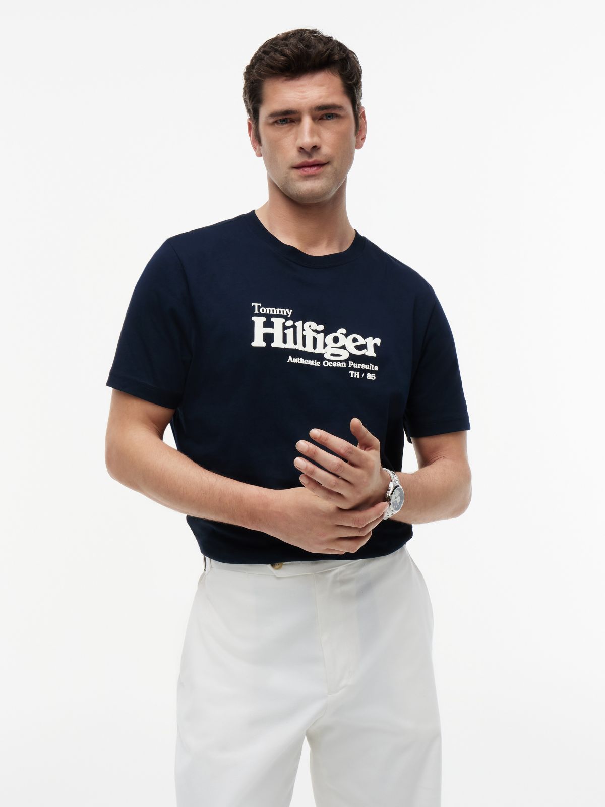 Nautical Hilfiger Logo T-Shirt — Navy
