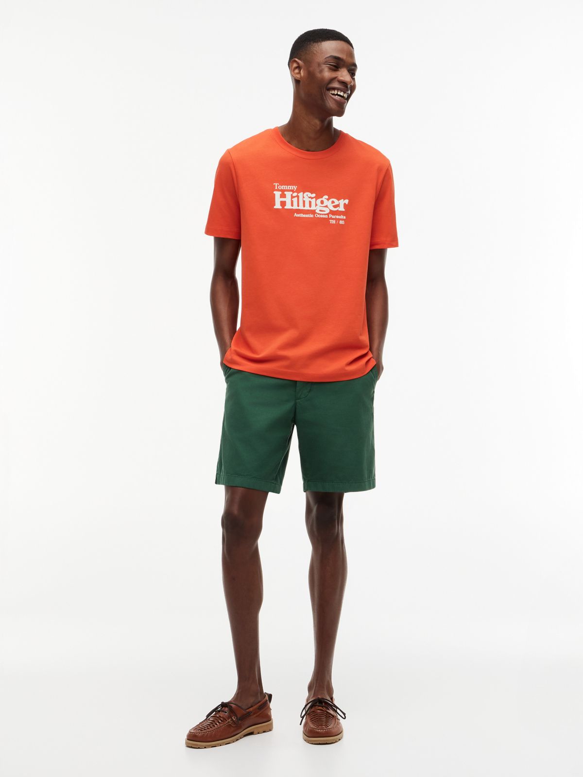Nautical Hilfiger Logo T-Shirt — Brilliant Orange