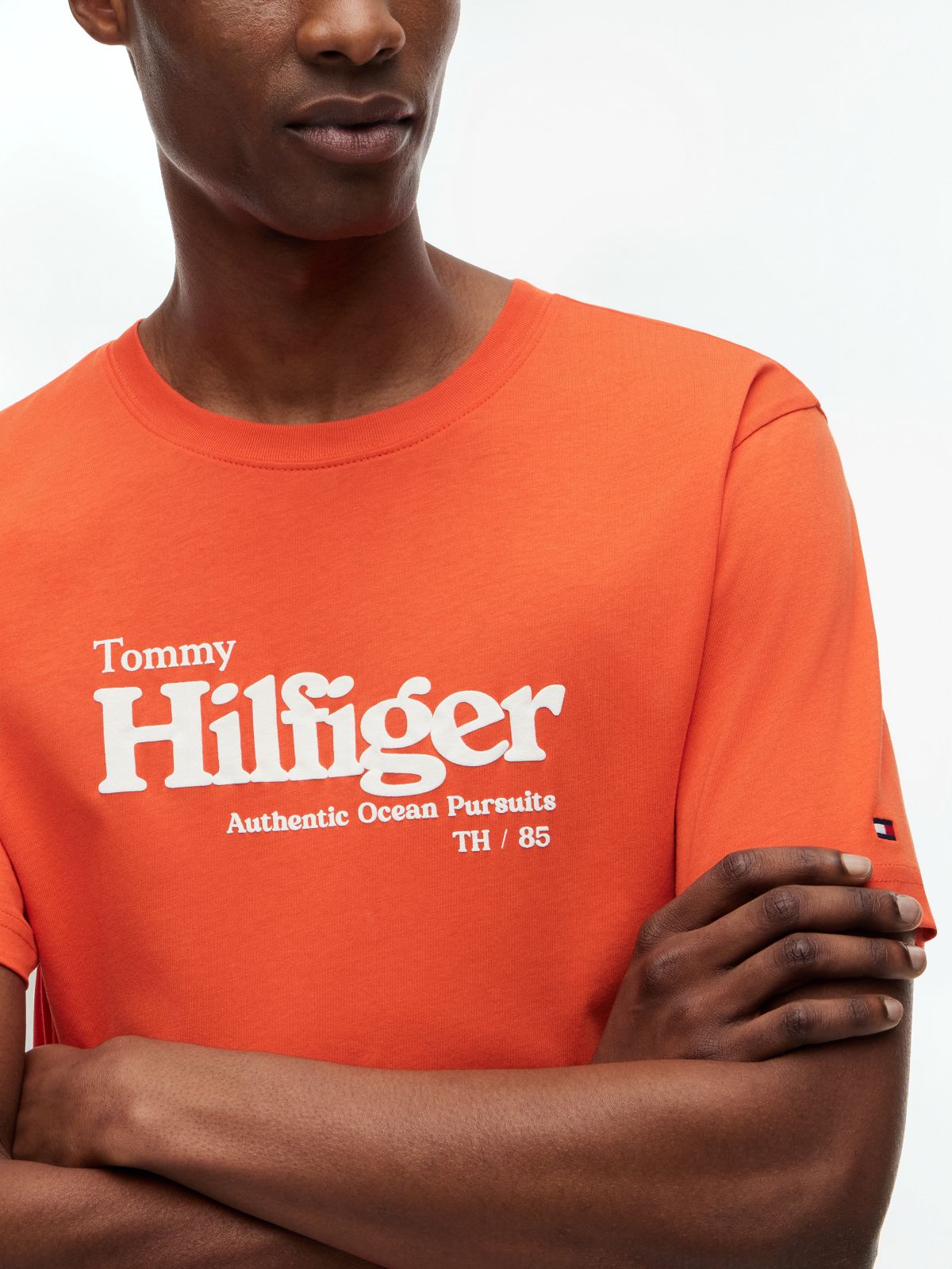 Nautical Hilfiger Logo T-Shirt — Brilliant Orange