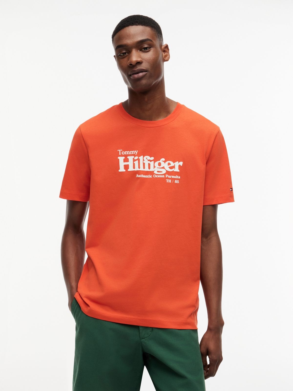 Nautical Hilfiger Logo T-Shirt — Brilliant Orange