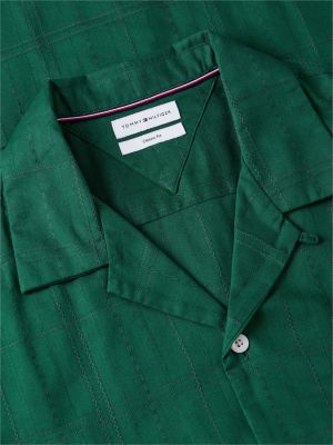 Мужские рубашки Tommy Hilfiger Classic Fit Windowpane Dobby Camp Shirt — фото 6