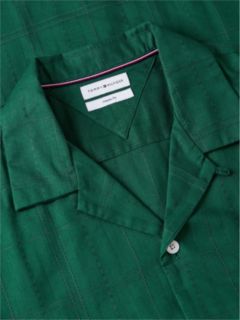 Classic Fit Windowpane Dobby Camp Shirt — Street Green 6