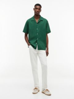 Classic Fit Windowpane Dobby Camp Shirt — Street Green 2