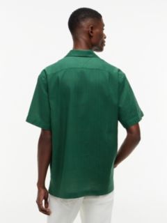 Classic Fit Windowpane Dobby Camp Shirt — Street Green 4