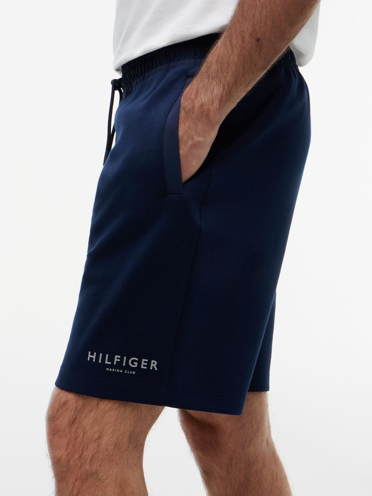 Marina Club Logo Intechno Knit Sweatshort — Light Navy
