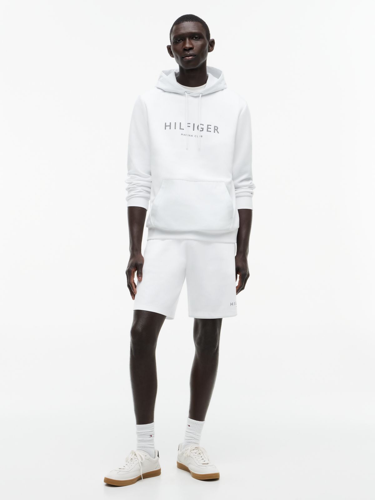 Marina Club Logo Intechno Knit Sweatshort — White