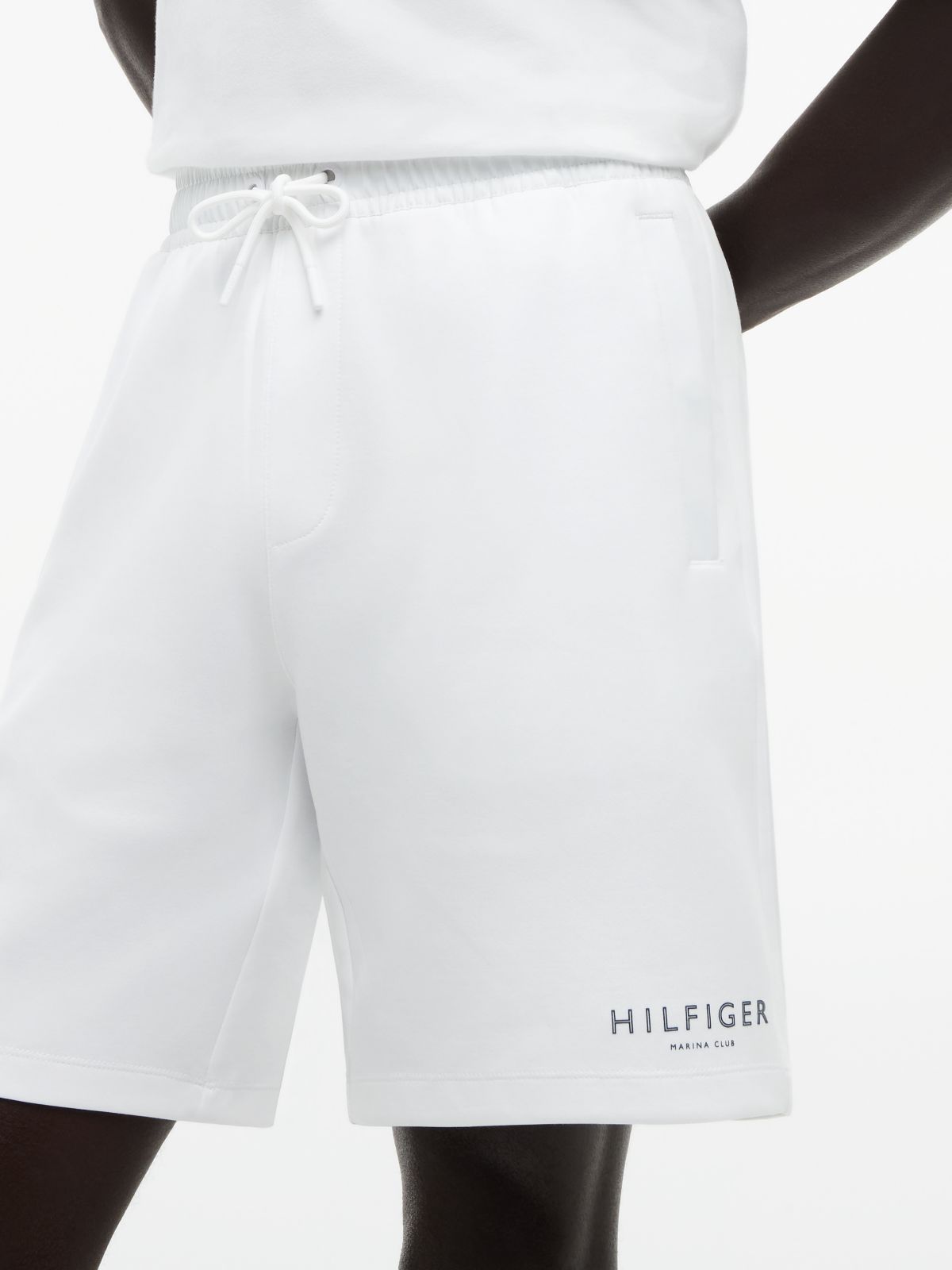 Marina Club Logo Intechno Knit Sweatshort — White